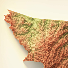 Mapa 3D Colorido do Acre