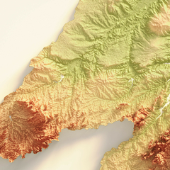 Mapa 3D Colorido do Rio Grande do Norte