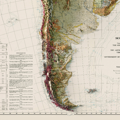 Mapa geológico da América do Sul vintage