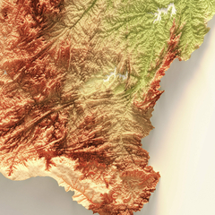 Mapa 3D Colorido do Ceará