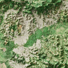 Mapa de relevo com imagem de satélite da cidade de Porto Alegre porção norte