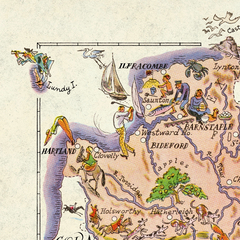 Mapa pictorial de Devon, Reino Unido