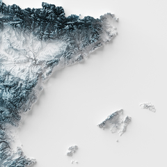 Mapa 3D da Espanha