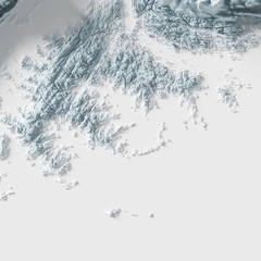 Mapa hipsométrico Ilhas Malvinas.