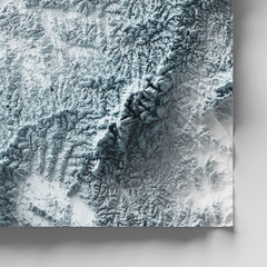 Mapa de relevo de Curitiba e arredores
