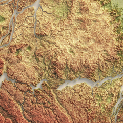 Mapa de relevo da Ilha de Marajó