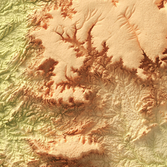 Mapa de relevo topográfico da Chapada do Araripe