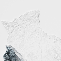 Mapa hipsométrico da Bolívia
