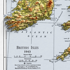 Mapa hipsométrico das ilhas britânicas do Reino Unido.