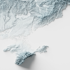 Mapa hipsométrico da Ucrânia.
