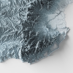 Mapa Hipsométrico do Uruguai, América do Sul