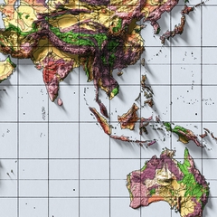 Mapa geológico do globo.