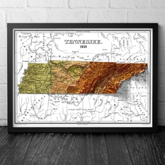 Mapa de Relevo do Tennessee - 1831