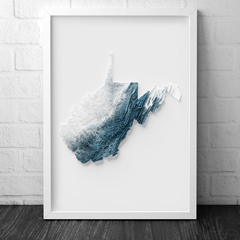 Mapa Topográfico da Virgínia Ocidental