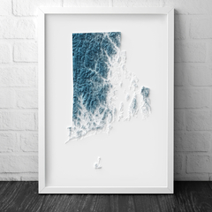 Mapa topográfico de Rhode Island