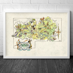 Mapa Pictorial The Country of the Thames, Inglaterra
