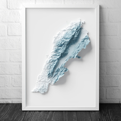 Mapa de Relevo Topográfico do Líbano