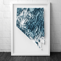 Mapa Topográfico do Nevada, Estados Unidos