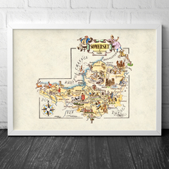 Mapa pictorial de Somerset, Inglaterra