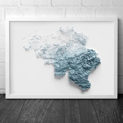 Mapa da Bélgica - Relevo Artístico - comprar online
