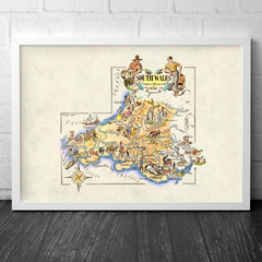Mapa Ilustrado Sul do País de Gales, Inglaterra