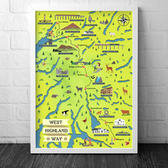 Mapa ilustrado da trilha West Highland Way, na Escócia
