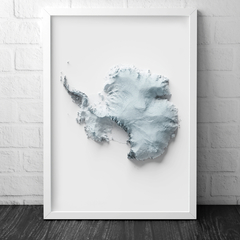 mapa da antártica com moldura branca