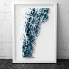 Mapa topográfico do Vermont