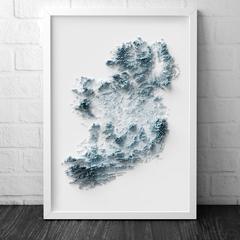 Mapa de Relevo Topográfico da Irlanda