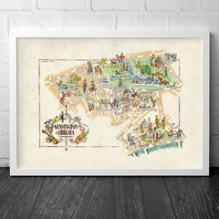 Mapa Ilustrado Kensington e Chelsea na Inglaterra