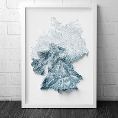 Mapa hipsométrico da Alemanha.