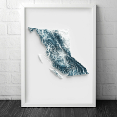 Mapa de british Columbia com moldura branca