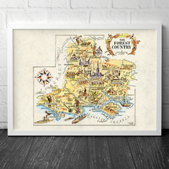 Mapa Pictorial chamado The Forest Country na Inglaterra