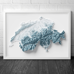Mapa de Relevo Topográfico da Suiça