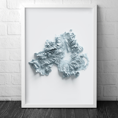 Mapa da Irlanda do Norte - Relevo Artístico - comprar online