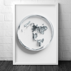 Mapa-múndi Azimutal Equidistante - Relevo Artístico - comprar online
