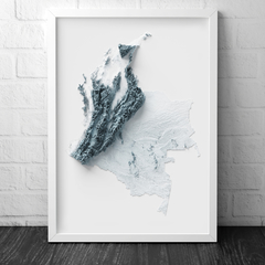 Mapa de relevo da Colômbia.