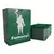Caja verde del juego “Fumanyi” con un dibujo de un personaje medieval sosteniendo un cigarro gigante. Debajo, se lee el subtítulo: “Un juego para fumar”. A su lado, se ve un mazo grande de cartas verdes.