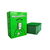 Caja verde del juego de cartas ReFumanyi junto a un mazo de cartas apiladas