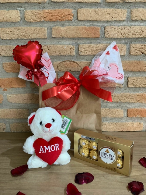 Kit Dia dos Namorados Urso com Ferrero - comprar online