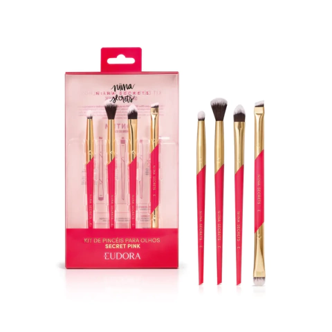Kit Pincéis para Olhos Secret Pink Niina Secrets