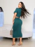 Conjunto Saia Midi e Cropped Manga Curta