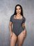 Body Manga Curta Poliamida Gola Retangular - Bibi Boutique