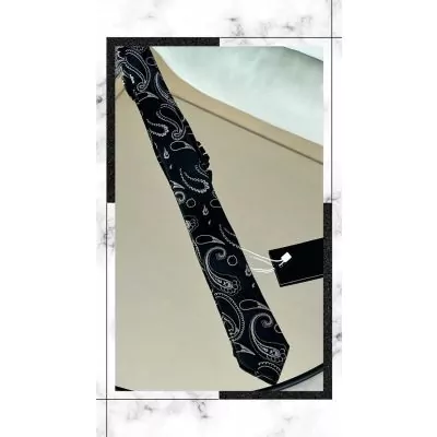 Corbata Negra Estampada