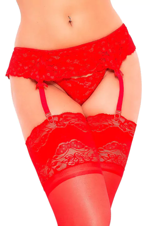 Art 205 Portaligas de puntilla ROJO