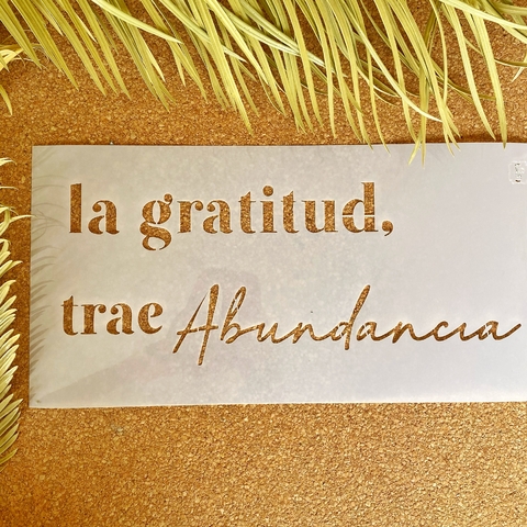 CE La gratitud 20x40 Stencil Caro esta - comprar online