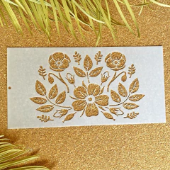 CE Flores Folk 15x30 Stencil Caro esta - comprar online