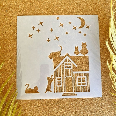 CE CAPSULA EL ALTILLO Gatitos 20x20 Stencil Caro esta - comprar online