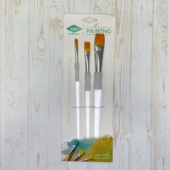Pinceles chatos Xin Bowen x3 Mango ergonomico