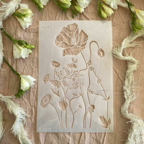 CE 44 Amapola 20x30 Stencil Caro esta - comprar online